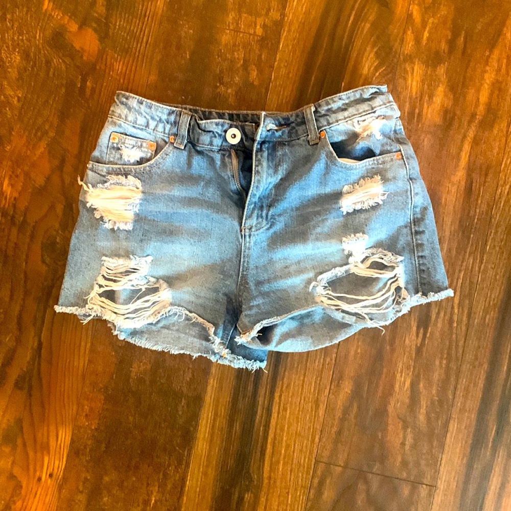 Hand painted cutoff jean shorts size 2